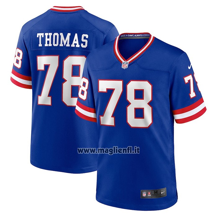 Maglia NFL Game New York Giants Andrew Thomas Classic Blu